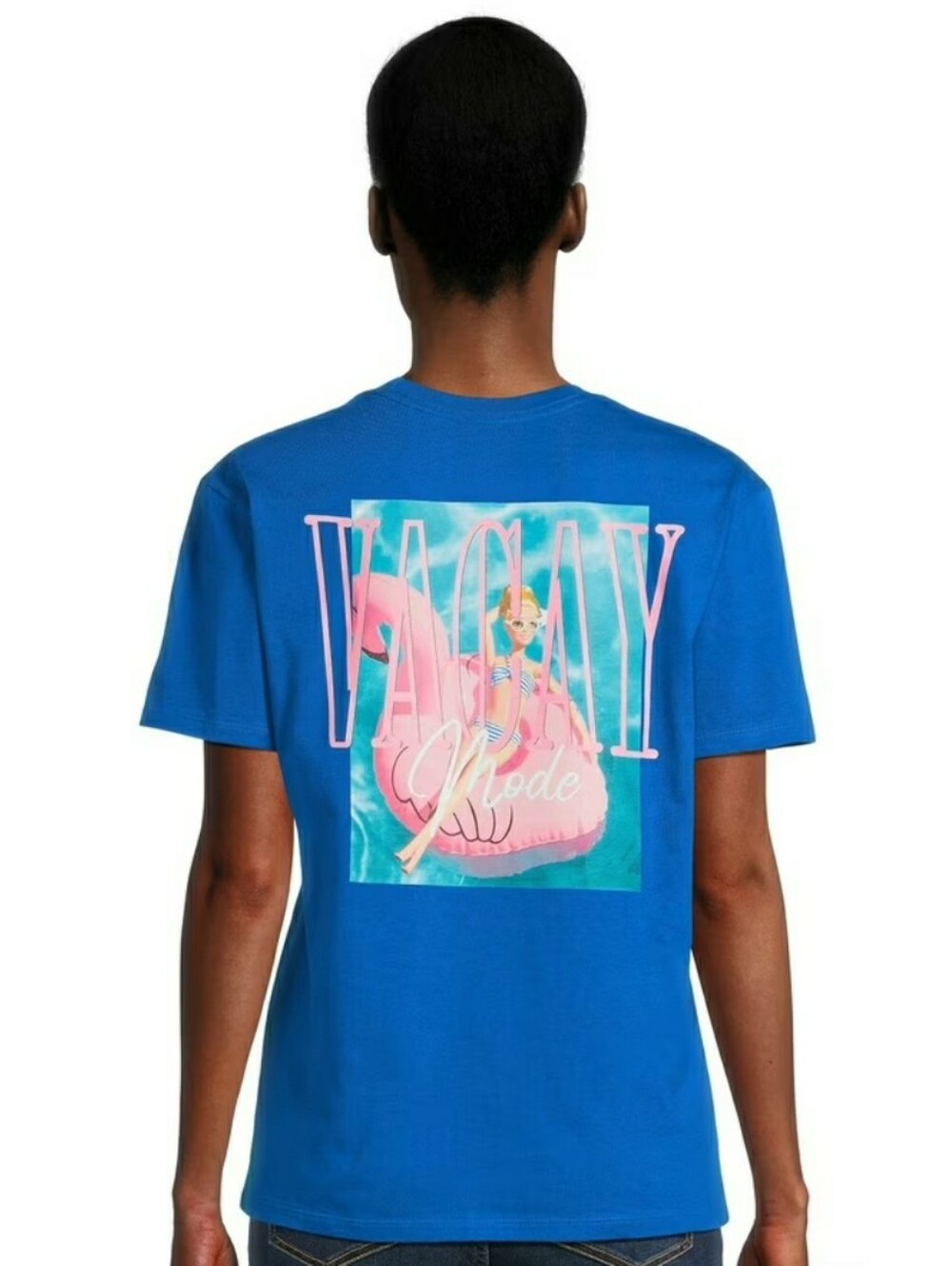 Barbie Vacay Mode Graphic Tee Shirt XL Royal Blue Malibu Beach Barbie